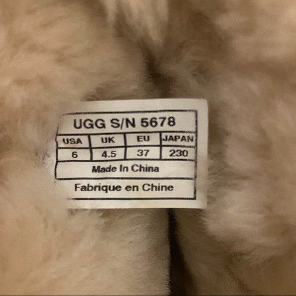 UGG Sutter Toast Leather Fur Boots Womens Sz 6 - Picture 7 of 8